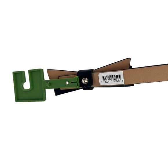 Kate Spade Black Bow with Gold Spade Leather Belt in Medium main image 5